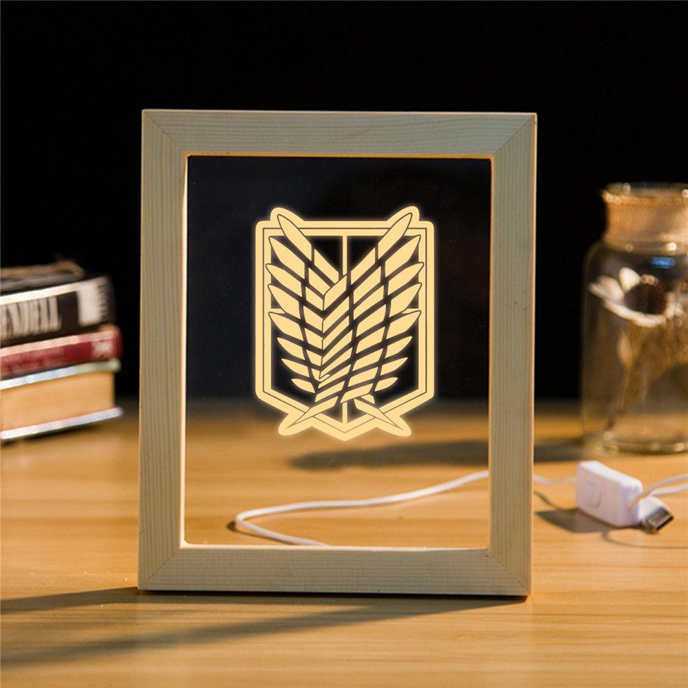 Cute Ladybug Handmade 3D Frame LED Night Light Wood Table Desk Deco Lamp Bedroom Children Room Decorative Birthday Christmas Gift 1 3D Frame LED