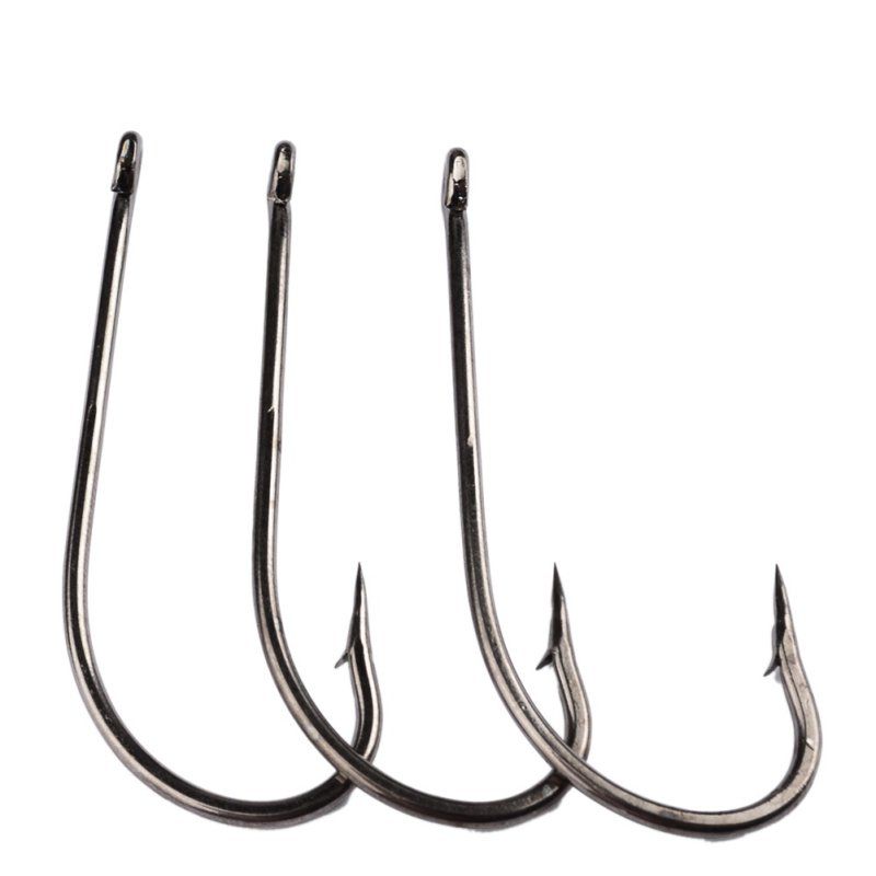 2018 1 8/0 9225 Long Handle Hook High Carbon Steel With Hole Barbed