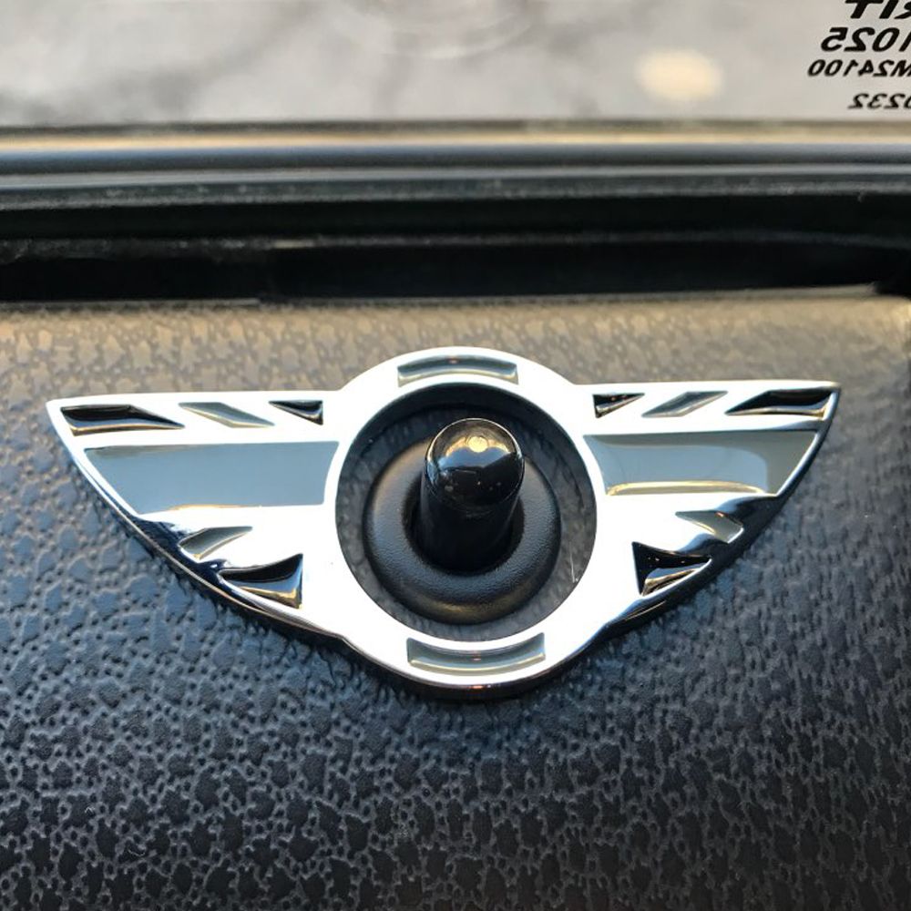 Car Interior Door Pin Lock Wing Emblem Badge Stickers For Mini