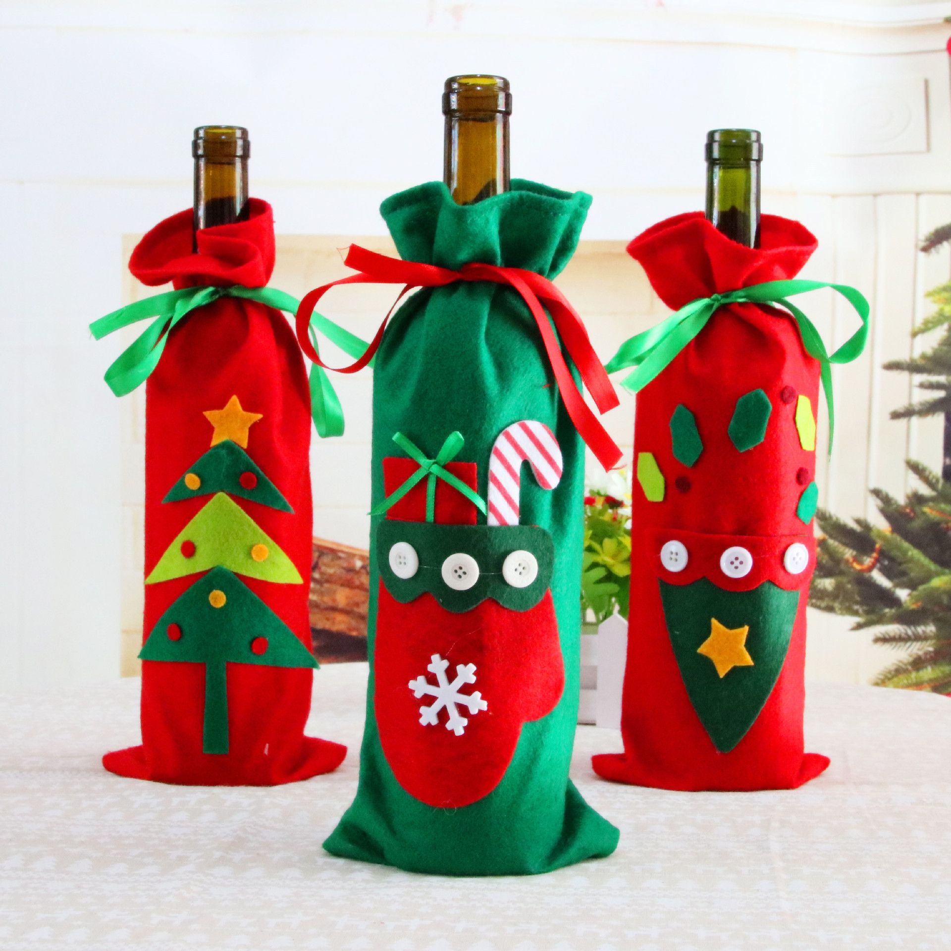 christmas tableware santa claus fabric 3 styles ornaments xmas wine bottle cover bag dinner party table decor designer christmas decorations discount - Designer Christmas Decorations christmas tableware santa claus fabric 3 styles ornaments xmas wine bottle cover bag dinner party table decor designer christmas decorations discount - Designer Christmas Decorations