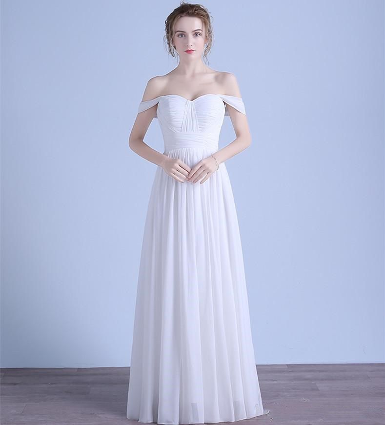 Off Shoulder Chiffon Wedding Dress