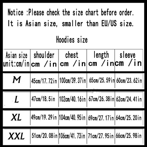 Vetements Hoodie Size Chart