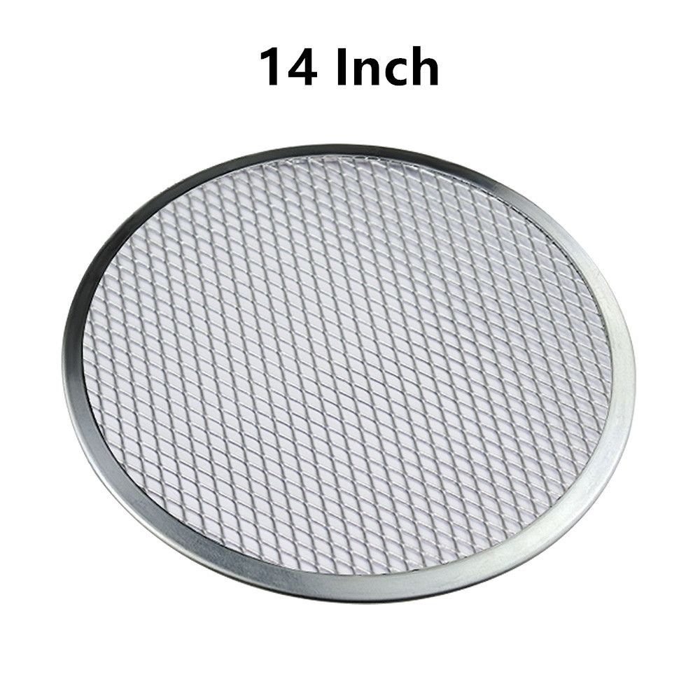 2020 14 Inch Pizza Screen Aluminum Pizza Pan Round Chef Baking Screen Commercial Grade Microwave