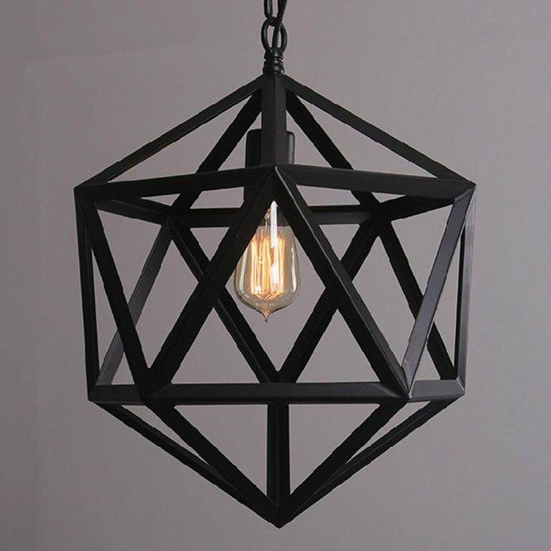 Geometric Shade Loft Rh Industrial Warehouse Pendant Lights American Geometric Shade Loft Rh Industrial Warehouse Pendant Lights American Country Lamps Vintage Lighting For Home Decoration Black