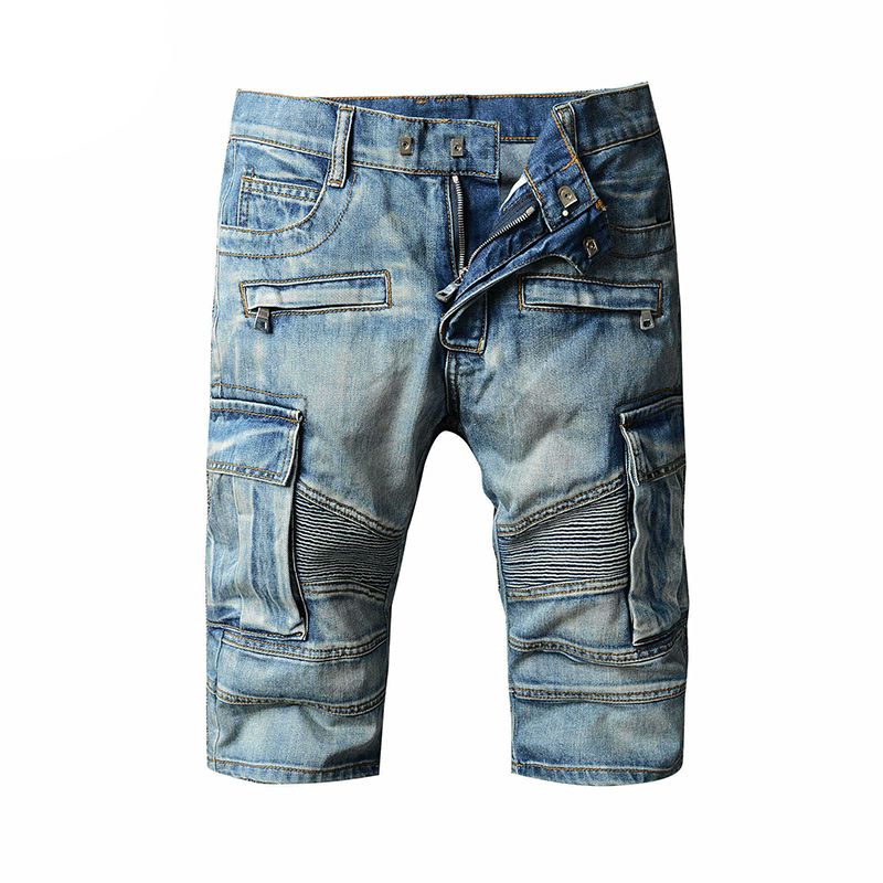 2020 Mens Retro Cargo Denim Shorts Vintage Acid Washed Faded Multi ...