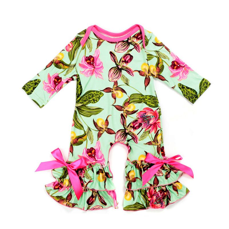 2019 new autumn baby rompers 0 3t girls floral printing jumpsuit onesies designs