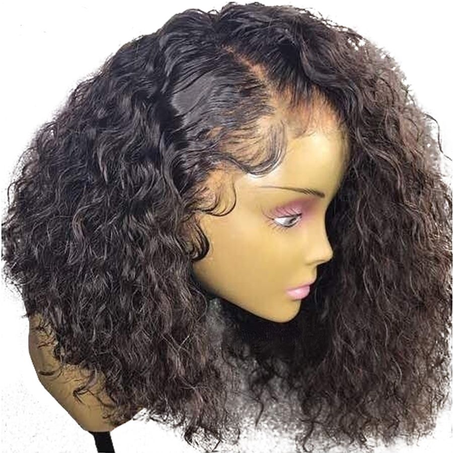 Großhandel Curly 360 Spitze Frontal Perücke Pre Gezupft Mit Babyhaar Dichte Kurze Menschenhaar Bob Perücke Spitze Vorne Brasilianische Remy Haar
