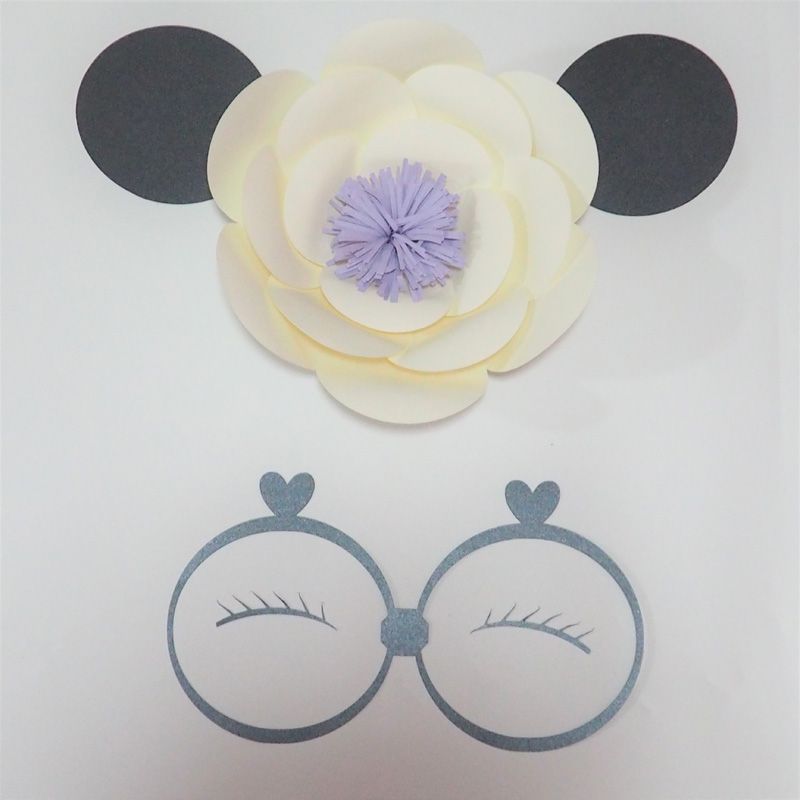 Cat Diy Half Made Giant Ivory Paper Flowers Rose Cat Theme Party