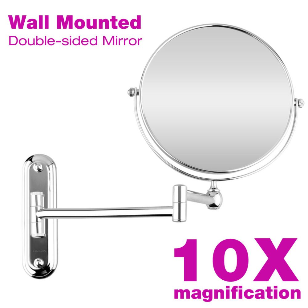 8 Inch Wall Mounted Makeup Mirror Extending Folding Round Two Side 8 Inch Wall Mounted Makeup Mirror Extending Folding Round Two Side 10x Magnification Bathroom Cosmetic Lady S Decor From