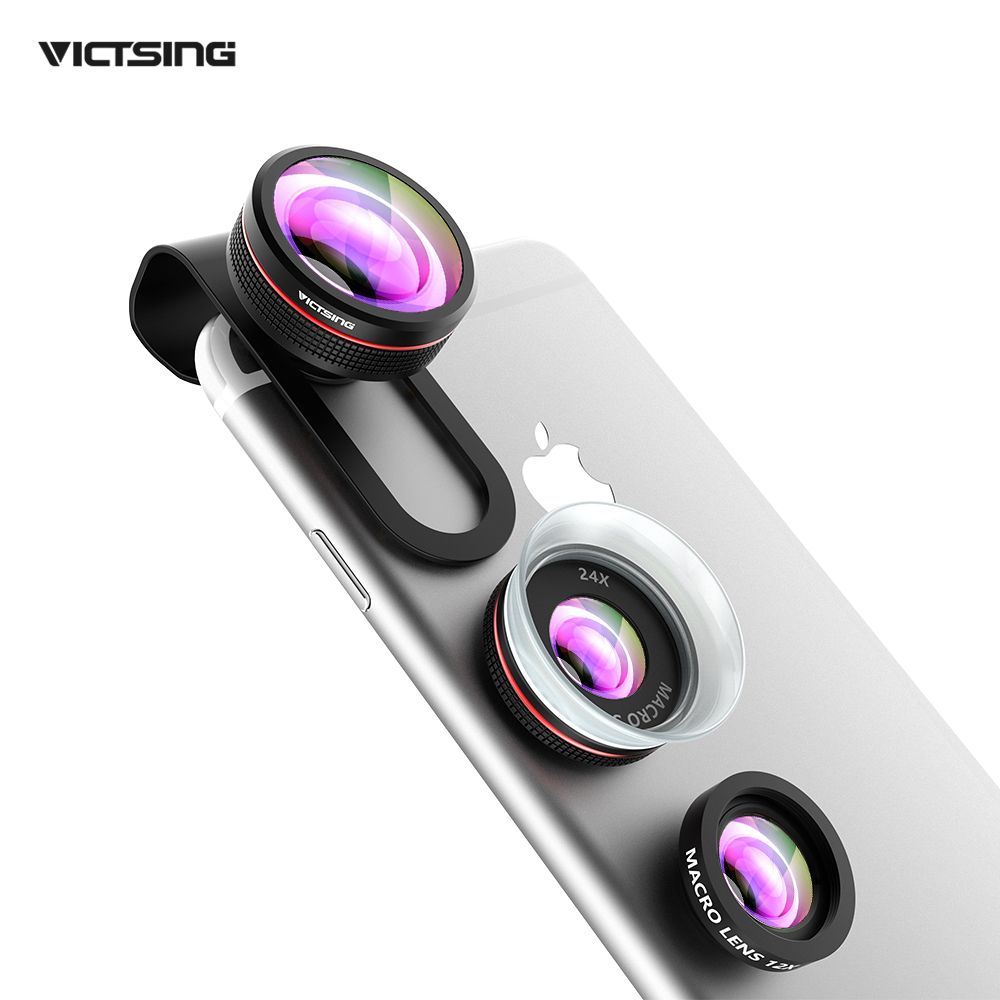 2018 Wholesale Phone Camera Lens Kit Clip On 3 In 1 12X Macro + 24X Super Macro + Wide Angle Fisheye Lens For IOS Android Cellphones From Chengdaphone, ...