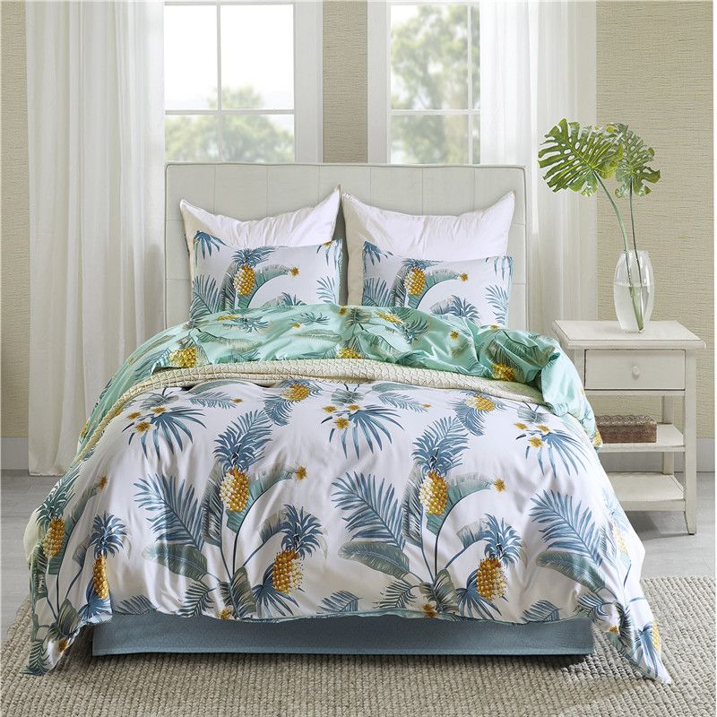 Light Green Leaf Pattern Bedding Set Usa Queen King Tiwn Size Bed Light Green Leaf Pattern Bedding Set Usa Queen King Tiwn Size Bed Linen 2 Duvet Cover Quilt Bag Soft Boys From