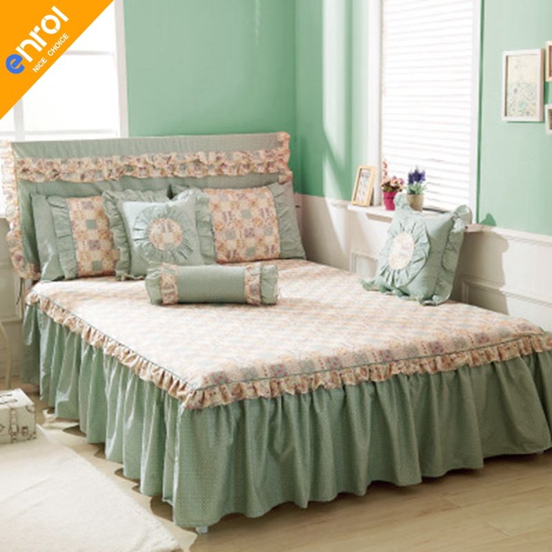 100 Cotton Bed Skirt Fl Print Beautiful Skirts With Lace 100 Cotton Bed Skirt Fl Print Beautiful Skirts With Lace Edge High Quality Bedspread Bedskirt King Queen Size Linen Crib Dust Ruffle