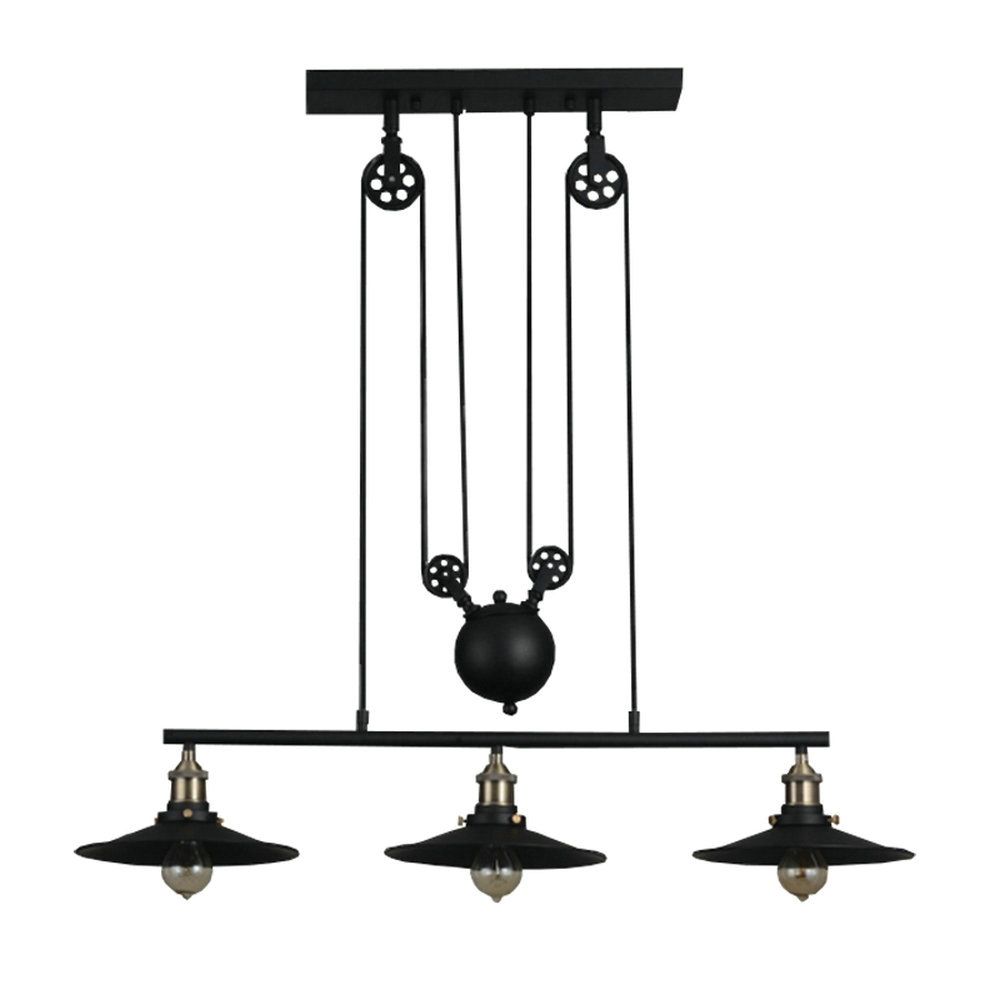 Vintage Pendant Lights Fixtures Loft Style Hanglamp Pulley Retro Vintage Pendant Lights Fixtures Loft Style Hanglamp Pulley Retro Lamp Black Metal Lighting Bedroom Dining Room Bar Hanging Ceiling Light