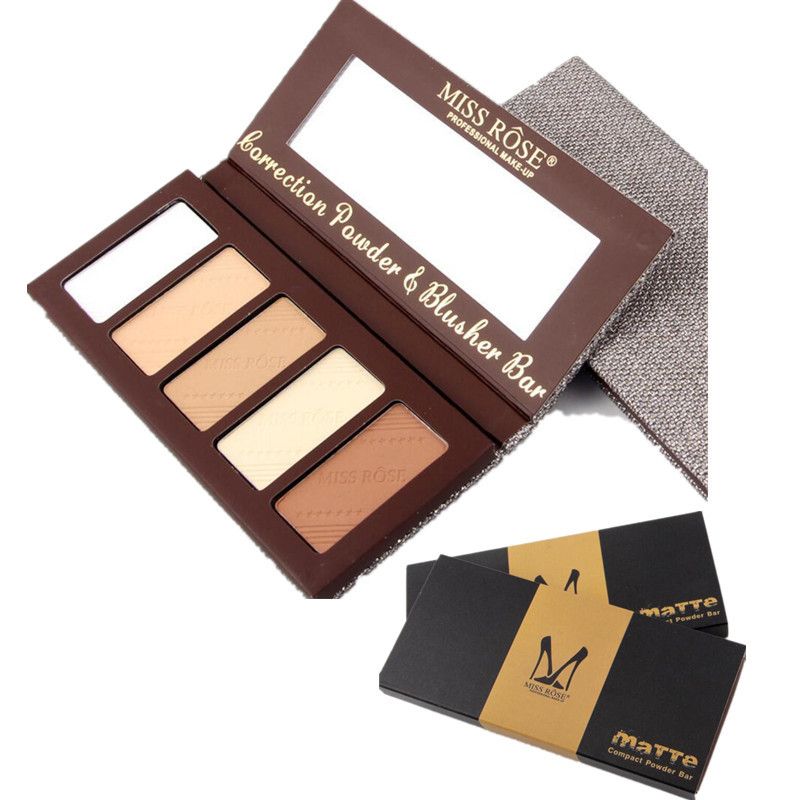 Drop Miss Rose Makeup blush Cloth Box 5 Colors Blusher Powder Face Palette Brightener Matte Bronzer compact powder bar Contour Brand Palette
