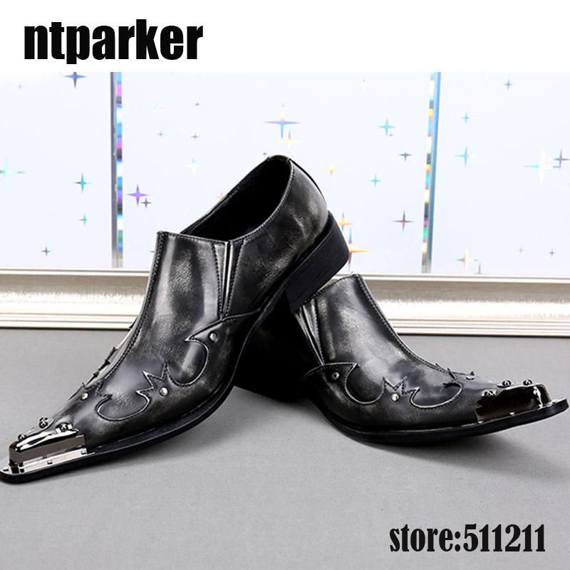 Western Style Men Shoes Sepatu Pria Leather Business Party Shoes For