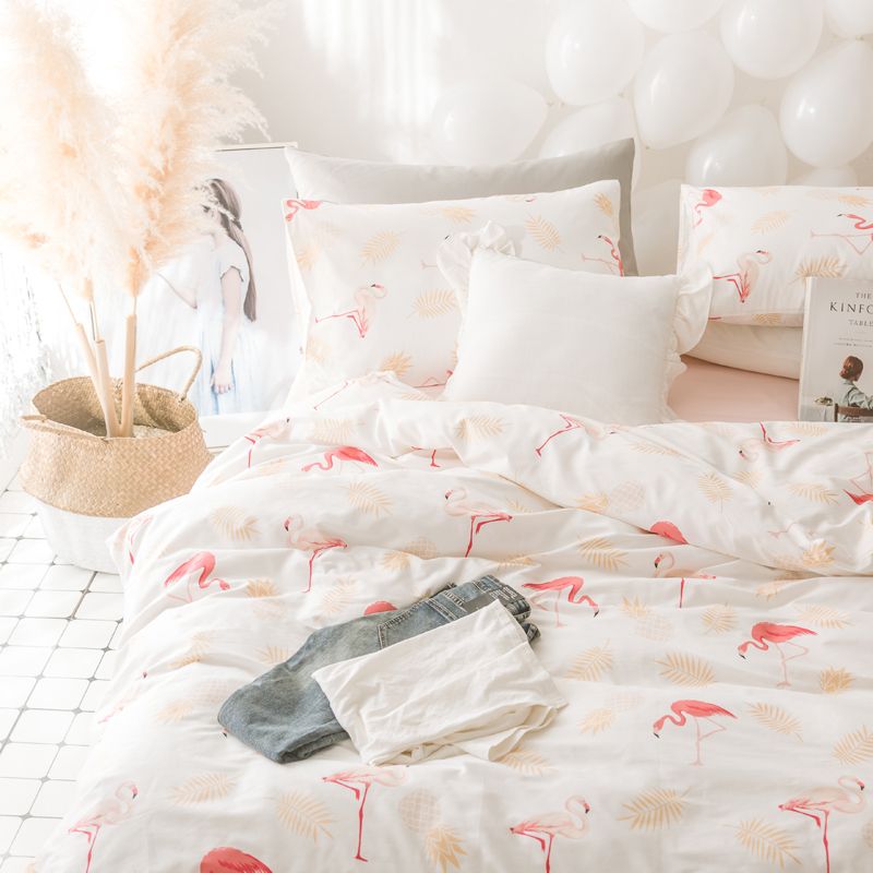 Pink Flamingo Bedding Set Designer Cotton Bedclothes Pink Flamingo Bedding Set Designer Cotton Bedclothes Bedspread Queen Size Princess Sets Bed Cover Girl Duvet Covers Clearance Comforter