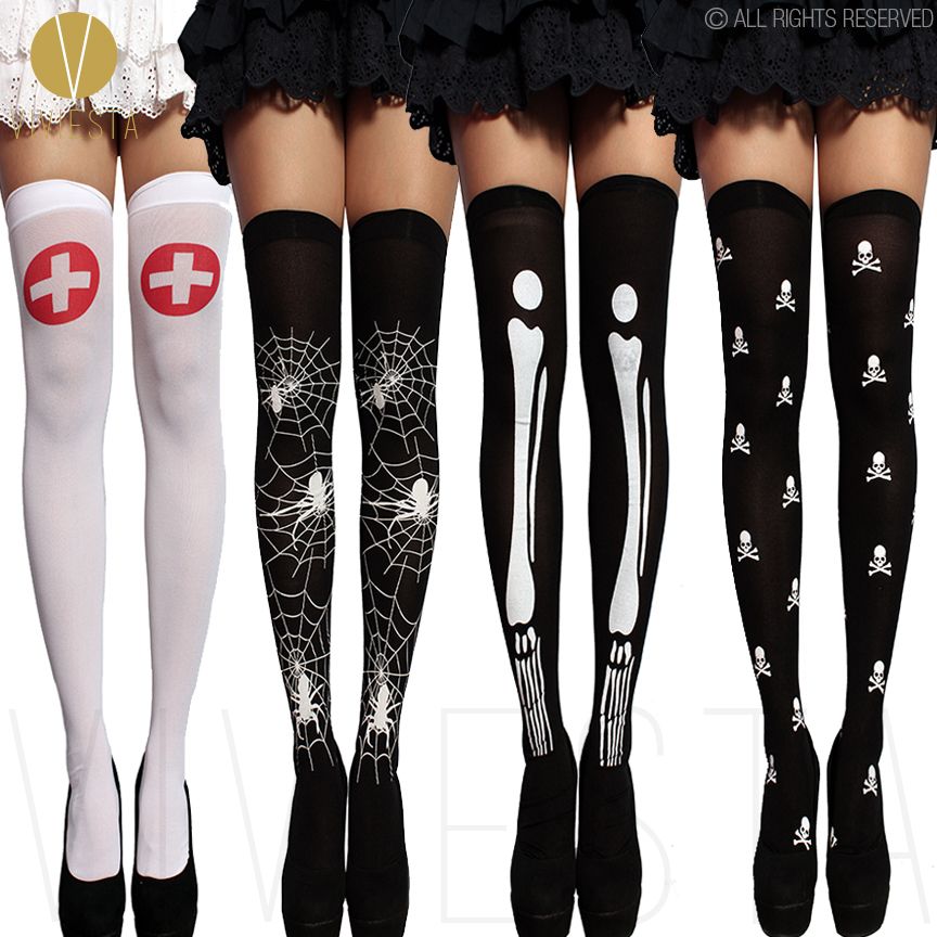 Wholesale Halloween Over The Knee Socks Women'S Sexy Party Nurse Wholesale 2 Pairs Lot Halloween Over The 407752299html