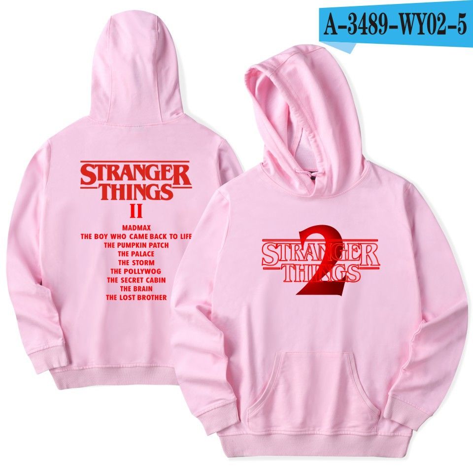 stranger things hoodie pink