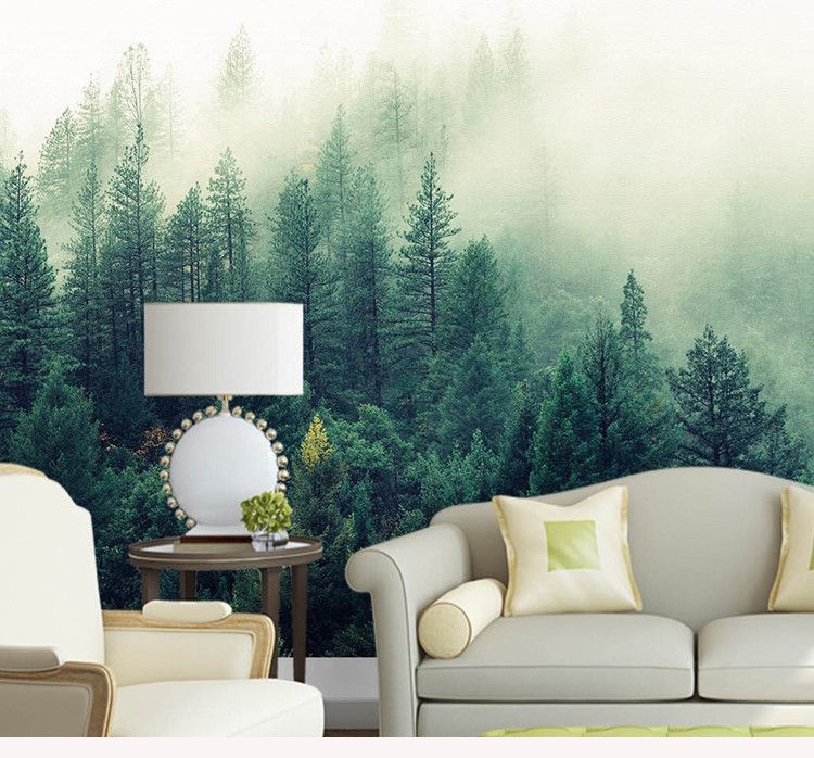Custom 3d Papel Murals Nature Fog Trees Forest Wallpaper Wall Photo Mural Paper For Bedroom - Forest Wall Murals Custom 3d Papel Murals Nature Fog Trees Forest Wallpaper Wall Photo Mural Paper For Bedroom - Forest Wall Murals
