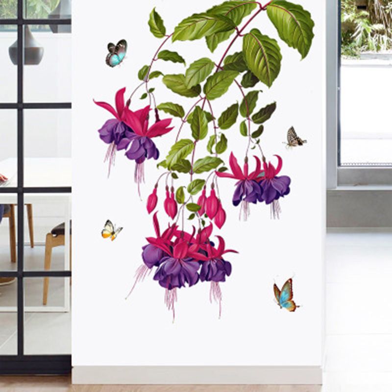 Butterfly Orchid Flower Wall Stickers Door Window Glass Decor Wallpaper Poster Art Hallway Decoration Graphics Cabinet Refrigerators Decals Quotes Stickers For Walls Quotes Wall Stickers From Magicforwall 5 28 Dhgate Com