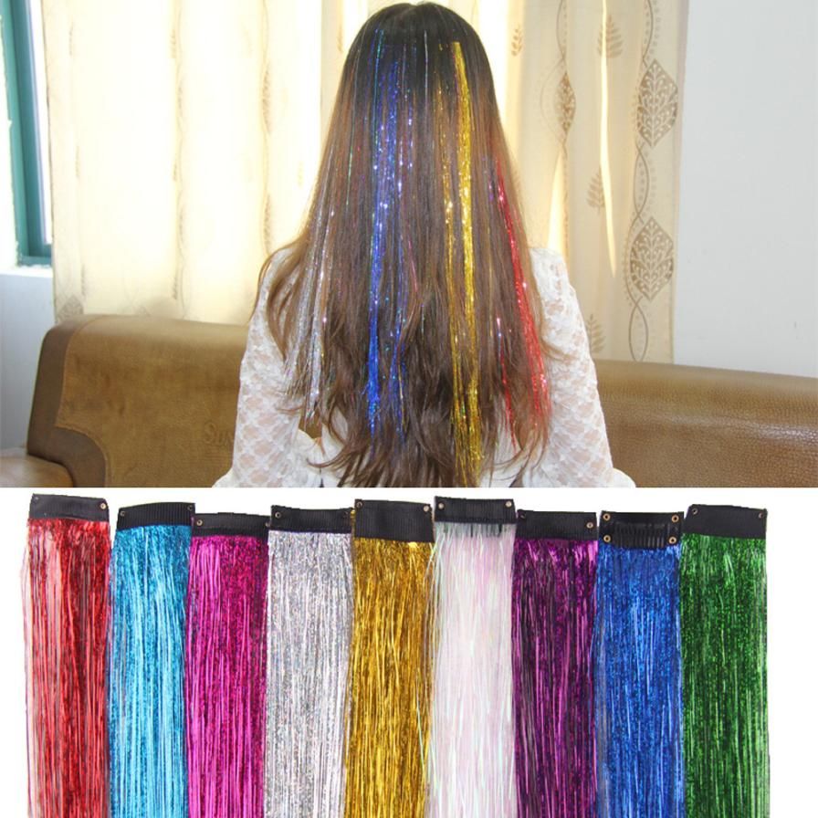 Flare Gold Silver Sparkel Hair Tinsel 10 Package Bling Rainbow Silk Hair Tinsel Synthetic Hair Extension Canada 2019 From Xiprincess Cad 20 25