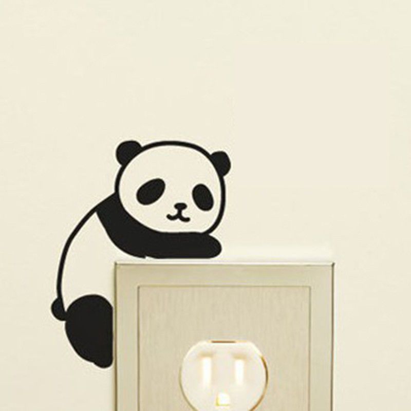 3d wall stickers for kids rooms quote new cute panda switch stickers