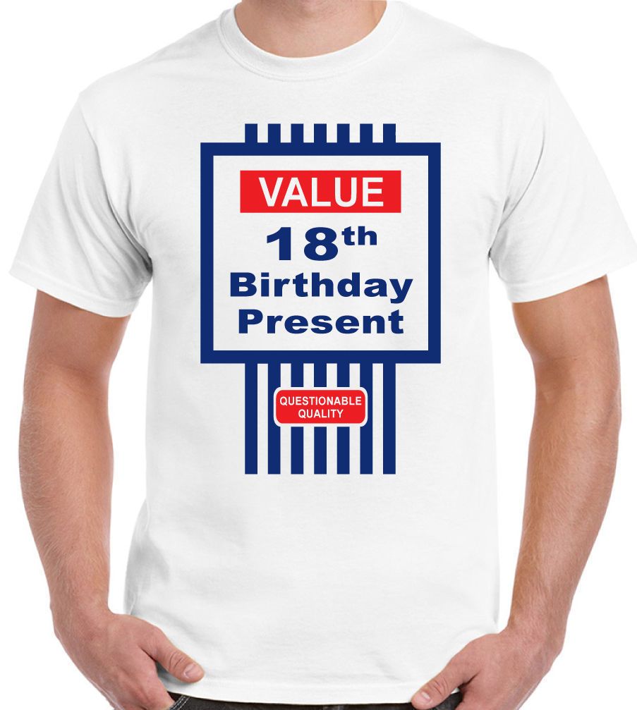 Herren Lustige 18 Geburtstag T Shirt Tesco Value Style T