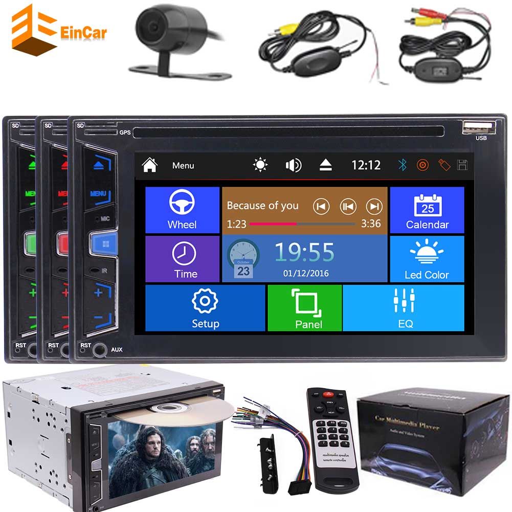Rear Wireless View Camera+Double 2 Din Car Dvd Player 2 Din Autoradio 6.2'' Gps Radio Stereo Car Pc In Dash Headunit Bluetooth Portable Auto Dvd Player ...