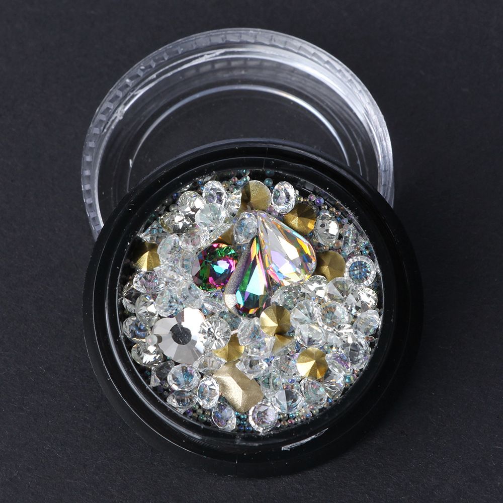 nail art accessories black boxed color shaped nail tip diamond white boxed color