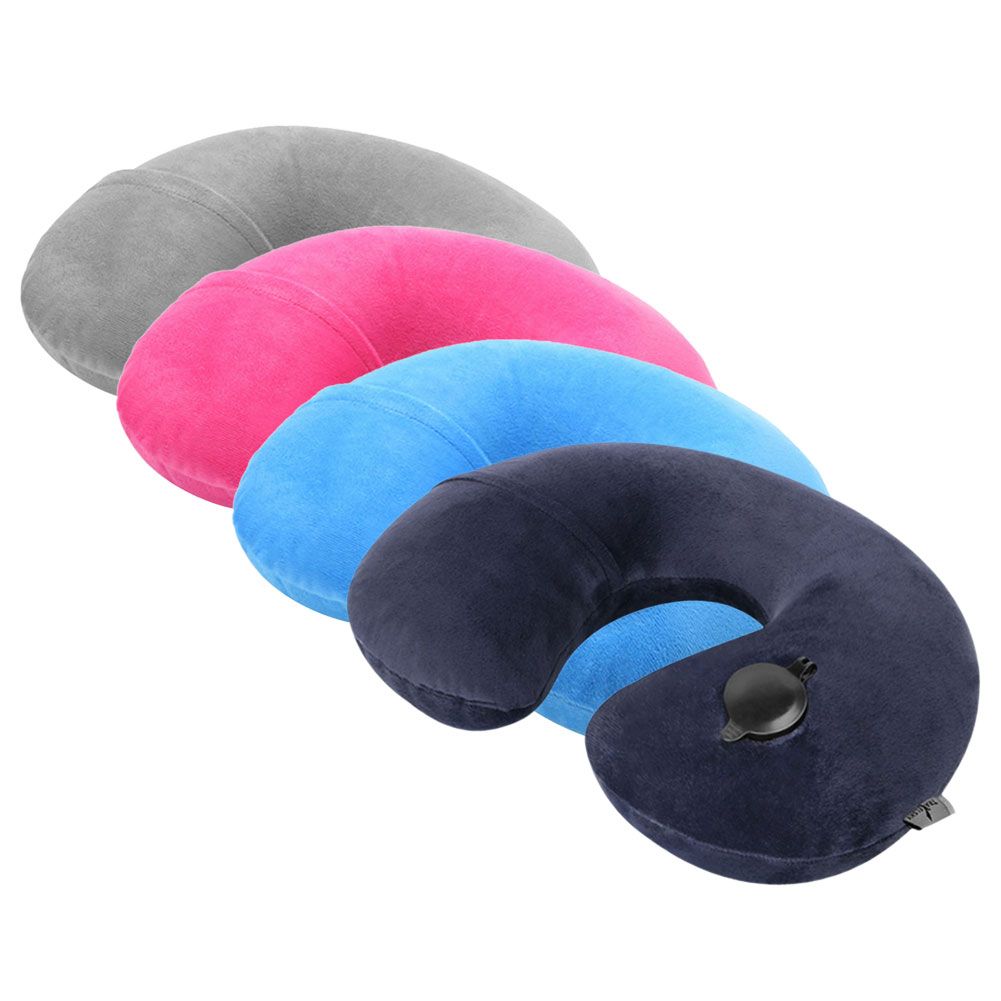 Velvet U Shaped Neck Pillow Inflatable Travel For Velvet U Shaped Neck Pillow Inflatable Travel For Airplane Car Come With Ear Plugs Black Eye Mask Patio Cushions Large