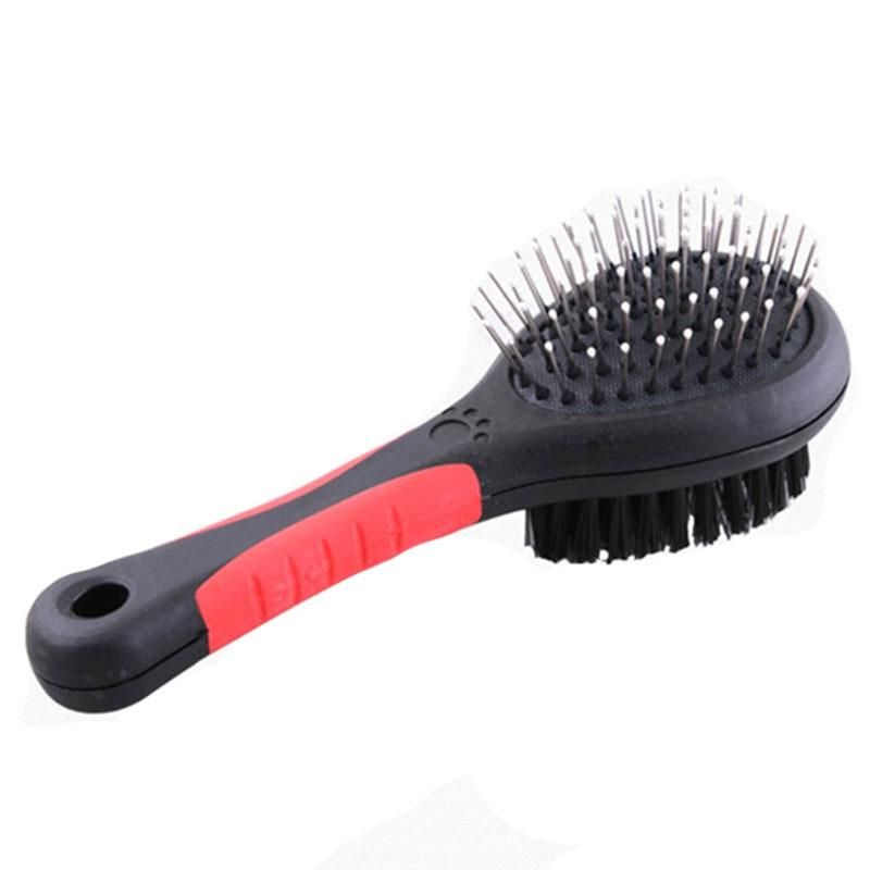 2019 Double Faced Pet Dog Comb Long Hair Brush Plastic Handle