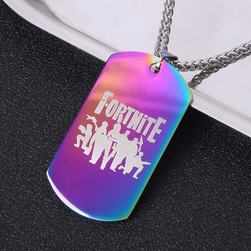 2018 game fortnite charm pendant necklace stainless steel keel metal crafts colorful necklace tag fortnite battle royale fans souvenir kids gifts from - craft fortnite battle royale