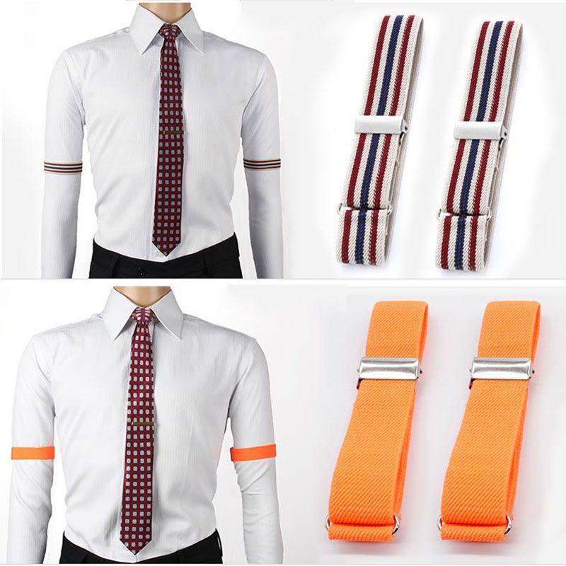 Men Elastic Shirt Sleeve Garters Strap Adjustable Armband Sleeve Cuff Holder Hot