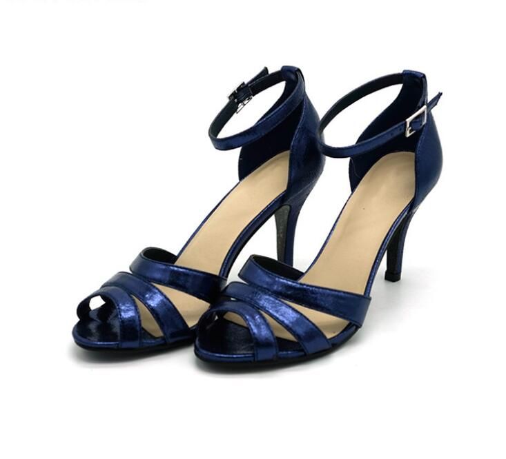 Grosshandel Sommer Schuhe Frauen Sandalen High Heels Leder Sexy Blau Knochel Riemchensandalen Frau High Heels Sandalen Stiletto Open Toe Von Iphonesix 49 98 Auf De Dhgate Com Dhgate