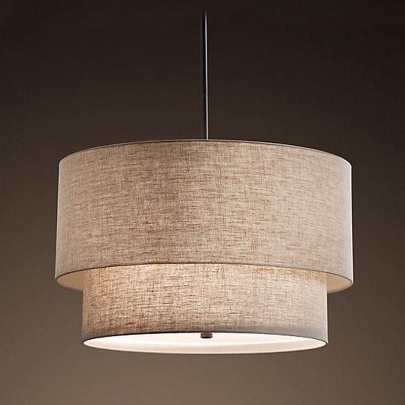Modern Cloth Pendant Light Creative Double Linen Art Lamps Modern Cloth Pendant Light Creative Double Linen Art Lamps Restaurant Living Room Bedroom White Black Decor Vintage Lights