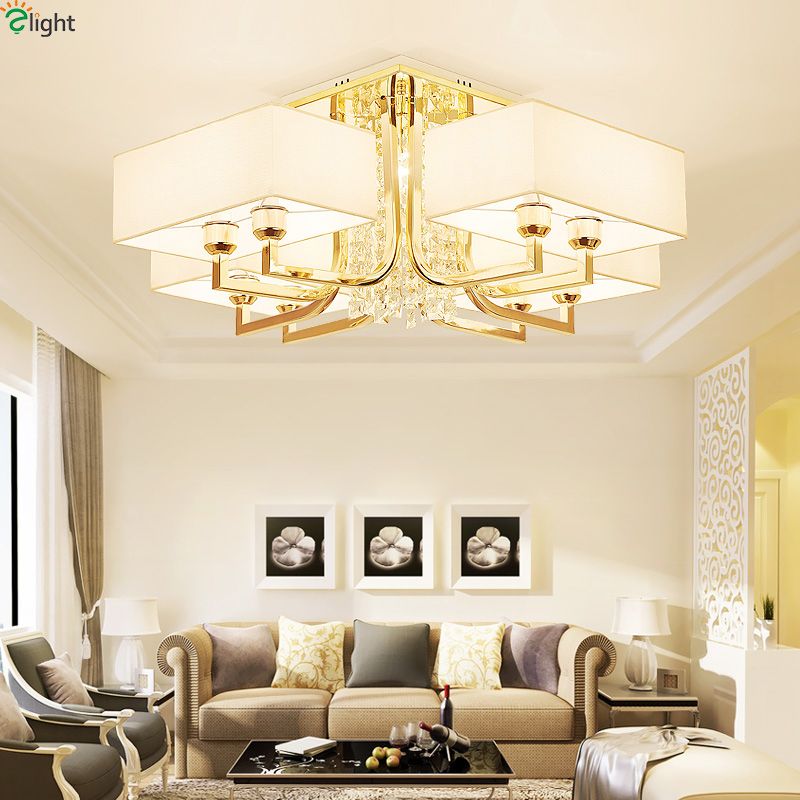 Modern Re Crystal Led Chandeliers Lighting Gold Metal Living Modern Re Crystal Led Chandeliers Lighting Gold Metal Living Room Ceiling Chandelier Lights Bedroom Fixtures Vintage