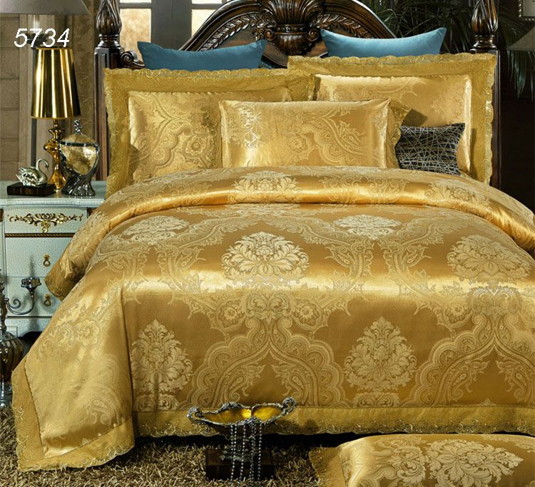 Luxury Yellow Golden Modal Silk Bedding Set Duvet Cover Bed Sheet Pillowcases Royal Home Textiles Linens Lace 5734 - Gold Damask Bedding Set Luxury Yellow Golden Modal Silk Bedding Set Duvet Cover Bed Sheet Pillowcases Royal Home Textiles Linens Lace 5734 - Gold Damask Bedding Set