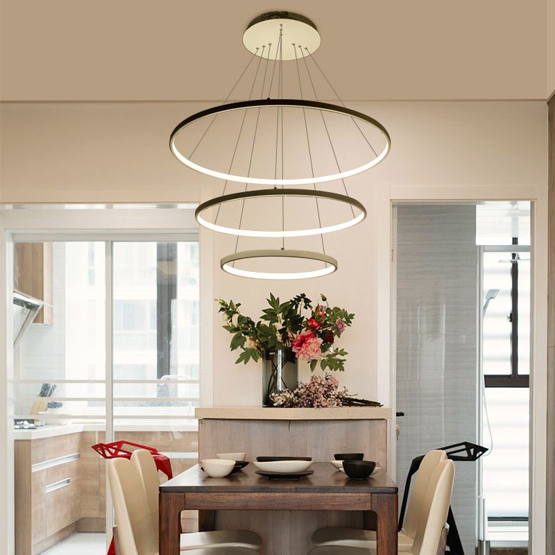 Compre Luces Colgantes Modernas Para Sala Comedor 4/3/2/1 Anillos ... Compre Luces Colgantes Modernas Para Sala Comedor 4/3/2/1 Anillos ...