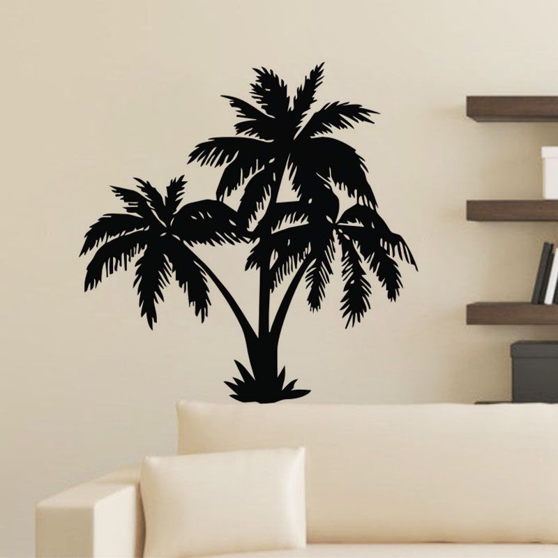 Palm Tree Wall Stickers Modern Home Decor Removable Vinyl Decals Plant Self Adhesive Sticker