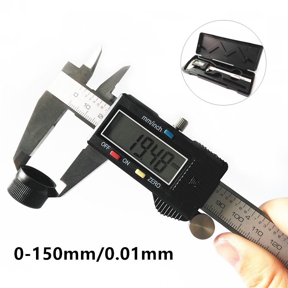 150mm 6/" Digital Electronic Stainless Steel Vernier Caliper Gauge Micrometer