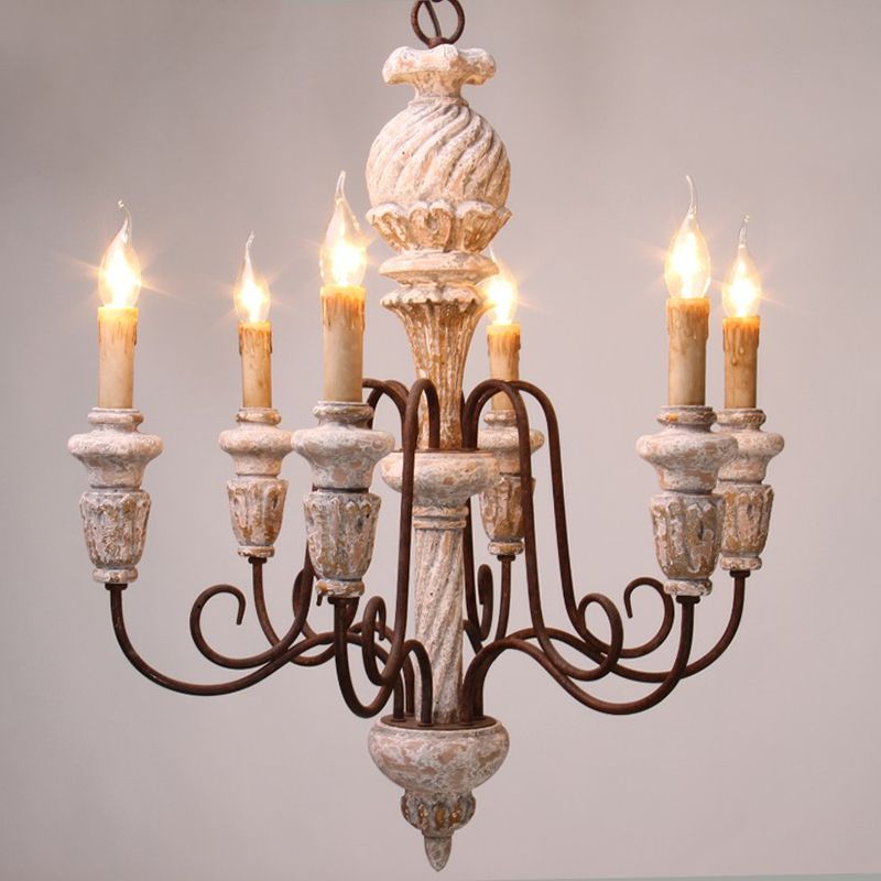 Retro Old Candle Chandelier Solid Wood Carving Led Lamps E14 Ac For Retro Old Candle Chandelier Solid Wood Carving Led Lamps E14 Ac For Clothing Bar Restaurant Creative Home Lighting G187
