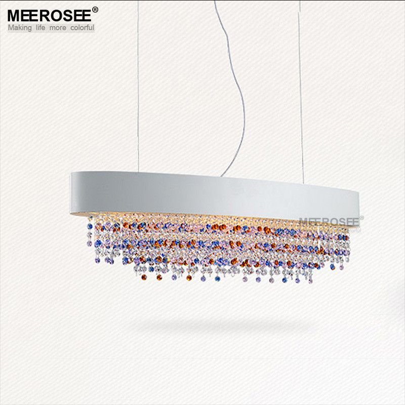 Gorgeous Colorful Crystal Pendant Lights Fixture Rectangle Luminaire Gorgeous Colorful Crystal Pendant Lights Fixture Rectangle Luminaire Modern Hanging Drop Restaurant Lamp Res Lighting Light Shades