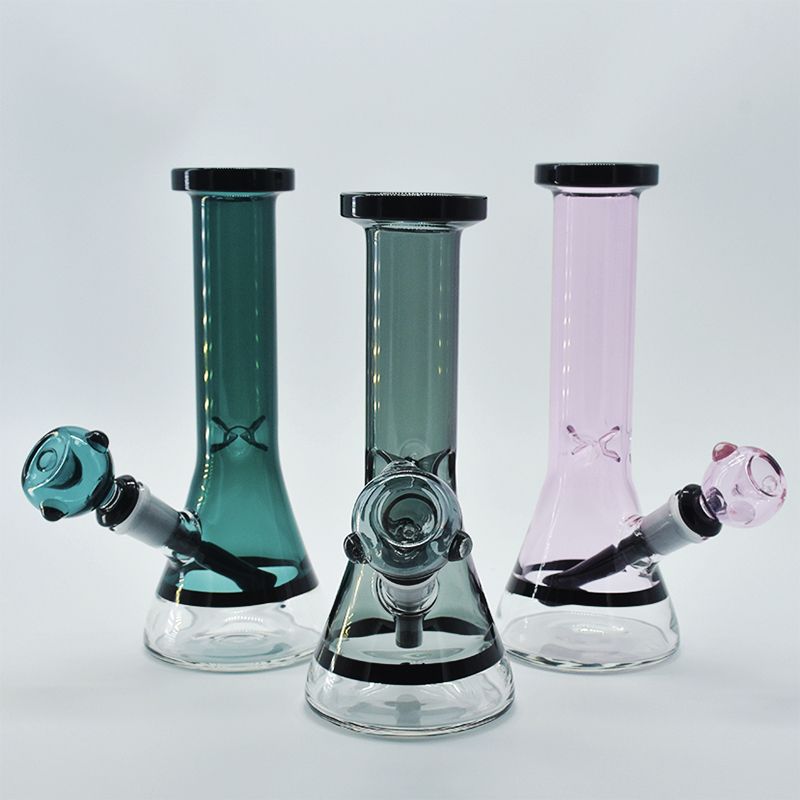 2020 9 Inch Black Classic Water Pipes Heady Glass Beaker Bong With 18.8
