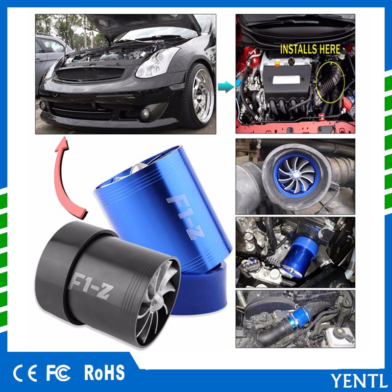 New Auto Power Car Air Intake Turbonator Dual Fan Turbine Gas Fuel Saver Turbo