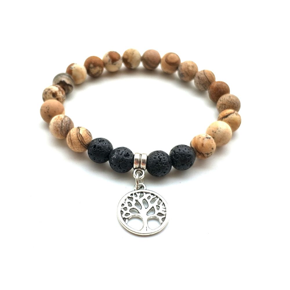 Pulsera De Cuentas Naturales Pulsera De Árbol De Vida De De Pulsera De Cuentas Naturales Pulsera De Árbol De Vida De De