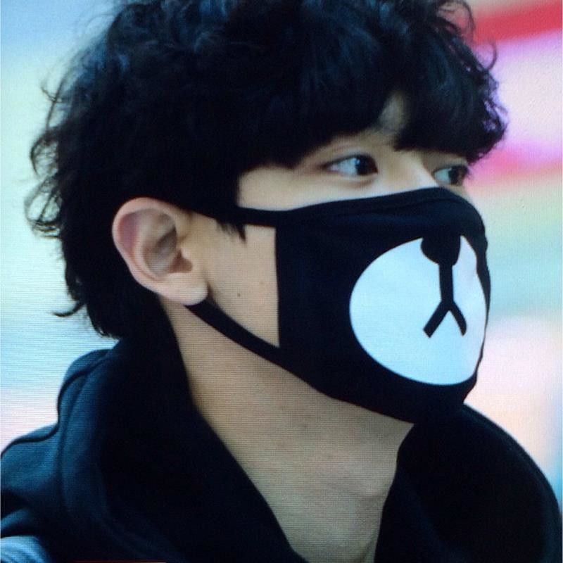 Unisex EXO Mask Kpop EXO Members Black Cotton Bear Chan Yeol Same Style