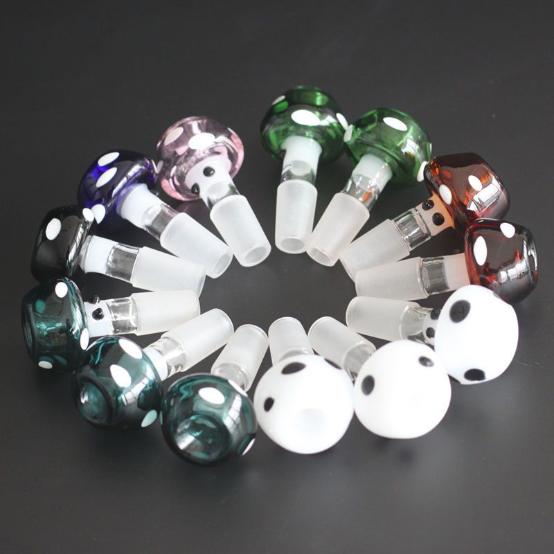 2020 New Glass Bowl Pieces For Bongs Smoking Glass Bowls 14mm Colorful Mushroom Male Female Bowl