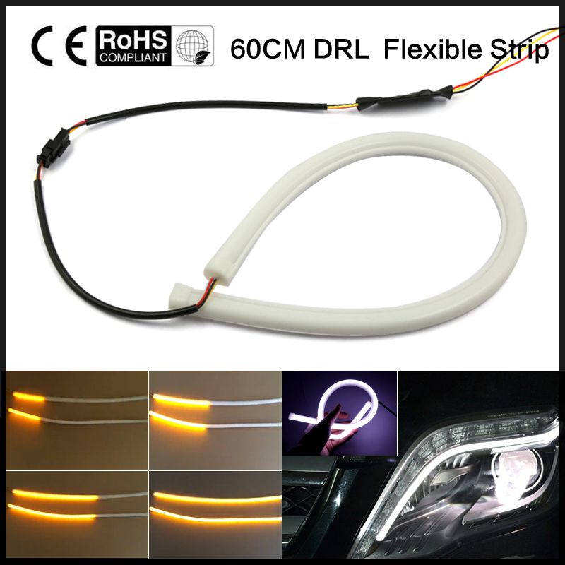 2018 Car Flexible Drl Running Turn Signal White Amber Led Flowing 2018 Car Flexible Drl Running Turn Signal White Amber Led Flowing Bar Silicone Daytime Light Headlight Strip From Niumou 29 04 Dhgate Com