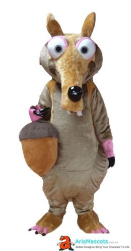 Adult Size Ice Age Costume Squirrel Scart Mascot Suit Funny Cartoon