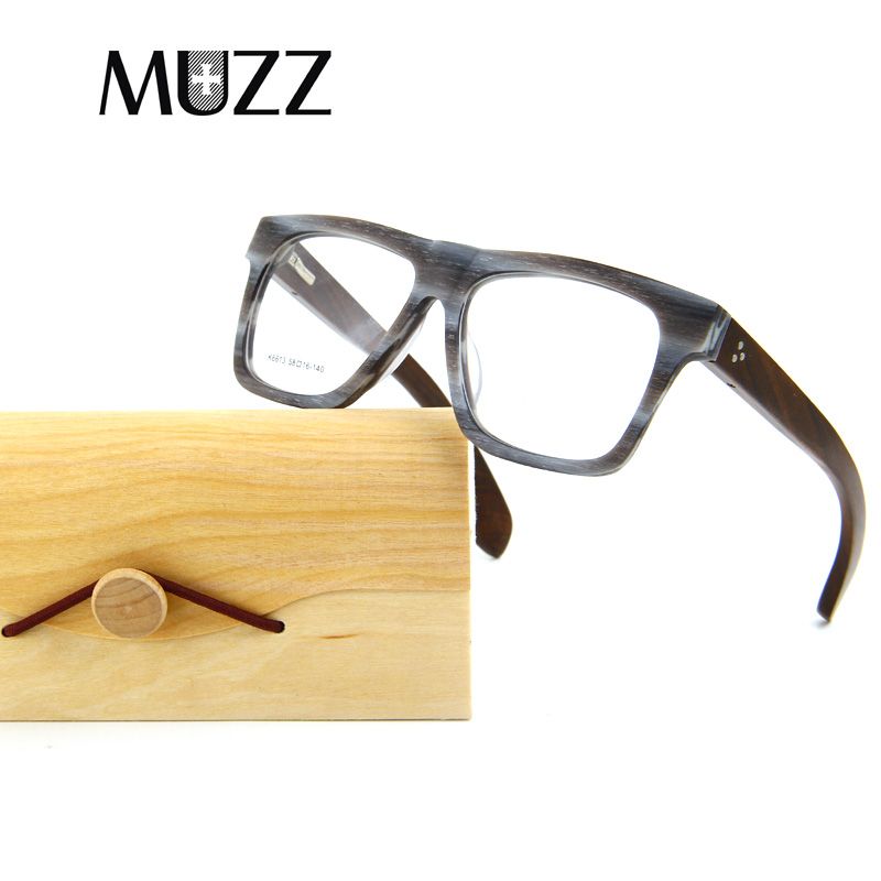 2019 Muzz Men Eyeglasses Frame Wood Grain Oversized Male Optical 2019 Muzz Men Eyeglasses Frame Wood Grain Oversized Male Optical Glasses Clear Acetate Frames Women Prescription From Fashionable16